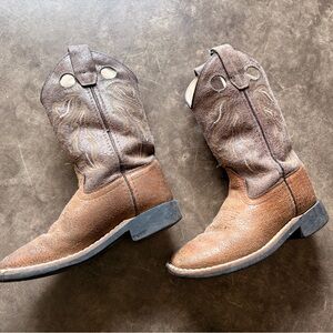 Kids Brown Western Pull-On Cowboy Boots - Old West